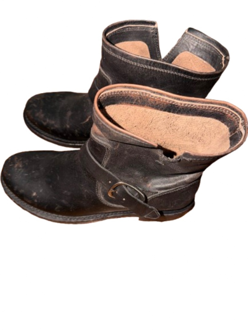 Women's FRYE Veronica Flex Bootie Antique Black Distressed Leather Size 7.5B - Picture 4 of 7